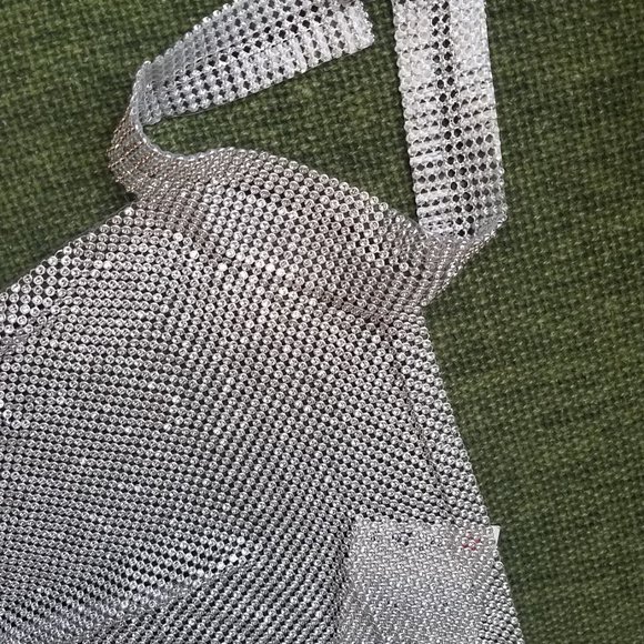 NWT ZARA SILVER RHINESTONE JEWEL METALLIC TOP - Picture 8 of 10